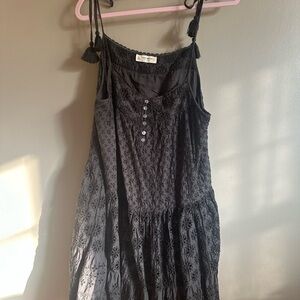 Lucky Brand Black Textured Mini Dress